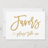 おしゃれな手書きゴールドの結婚式プチギフト看板 招待状 (正面)