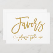 おしゃれな手書きゴールドの結婚式プチギフト看板 招待状 (正面/裏面)