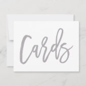 おしゃれな手書きシルバーの結婚式のカードサイン 招待状 (正面)