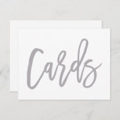 おしゃれな手書きシルバー結婚式カードサイン 招待状 (正面/裏面)