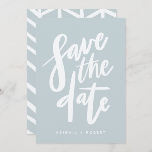 おしゃれな手書きスクリプトで「Save the Date」 セーブザデート (正面/裏面)