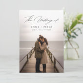 おしゃれな手書きスクリプト両面写真ウェディング 招待状 (スタンド正面)