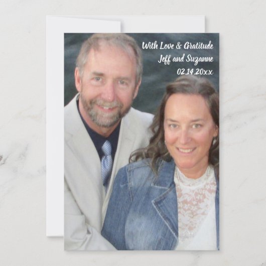 おしゃれな手書きフォトウェディング感謝カード サンキューカード (正面)