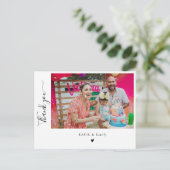 おしゃれな手書きフォト誕生日パーティー感謝メッセージ ポストカード (スタンド正面)