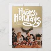 おしゃれな手書きフォントとキュートな偽ゴールドのモダンなデザイン シーズンカード (正面)