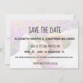 おしゃれな手書きフォントの写真付き Save The Date 招待状 (裏面)