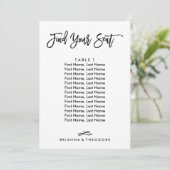 おしゃれな手書き個別座席表 招待状 (スタンド正面)