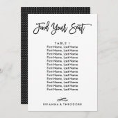 おしゃれな手書き個別座席表 招待状 (正面/裏面)