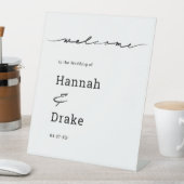 おしゃれな手書き文字のウェディング・ウェルカムメッセージ 台座サイン (インサイチュ)