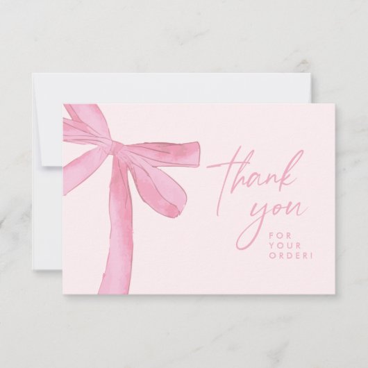 おしゃれな手書き文字のカスタムビジネスカード サンキューカード (正面)