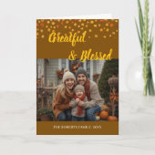 おしゃれな手書き文字のカスタム感謝祭 折りたとう式カード カード (正面)