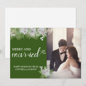 おしゃれな手書き文字の結婚写真 松の実 シーズンカード (正面/裏面)