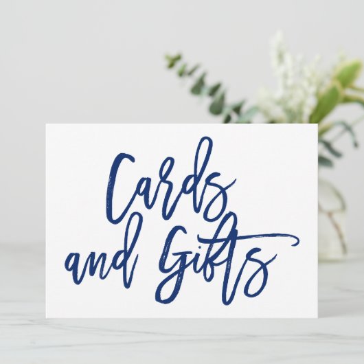 おしゃれな手書き文字の結婚式カードとギフトサイン 招待状 (スタンド正面)