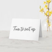 おしゃれな手書き文字の「スーツアップしよう」 カード (黄色い花)