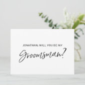 おしゃれな手書き文字の「結婚式の仲人になってくれますか？」 招待状 (スタンド正面)