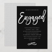 おしゃれな手書き結婚報告パーティー招待状 (正面/裏面)