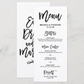 おしゃれな手書き結婚式メニュー メニュー (正面/裏面)