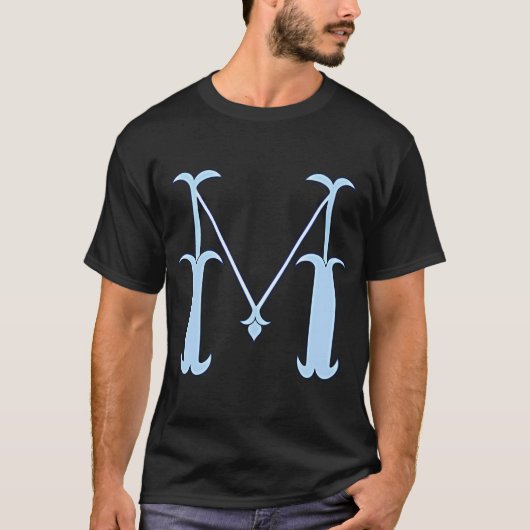 おしゃれな手書き風アルファベット -m tシャツ (正面)