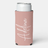 おしゃれな手書き風カスタムネームのビーチ女子旅 スリム缶クーラー (Seltzer正面)