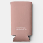 おしゃれな手書き風カスタムネームのビーチ女子旅 スリム缶クーラー (裏面)