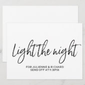おしゃれな手書き「夜を照らして」サイン 招待状 (正面/裏面)