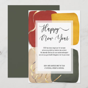 おしゃれな抽象的なカラーブロックアートの新年カード シーズンカード