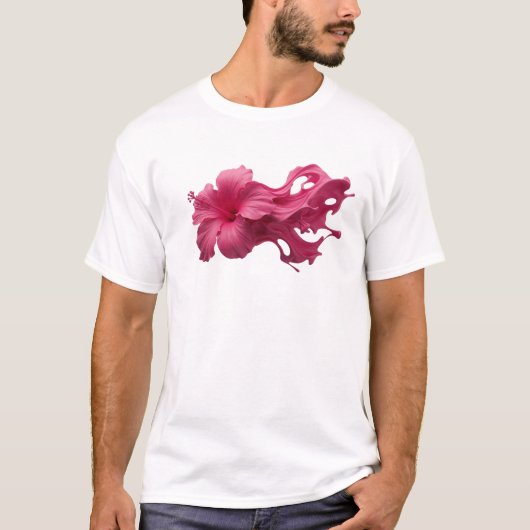 おしゃれな抽象的な花のスタイルステートメント Tシャツ (正面)