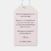 おしゃれな文字 - ご結婚おめでとう ギフトタグ (裏面)