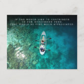 おしゃれな新婚旅行資金寄付QRコード エンクロージャーカード (正面)