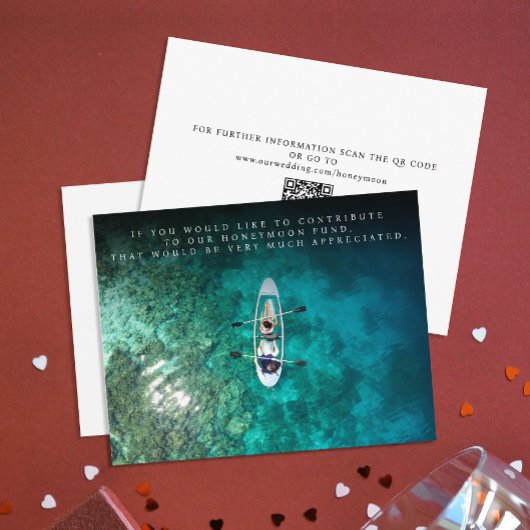 おしゃれな新婚旅行資金寄付QRコード エンクロージャーカード