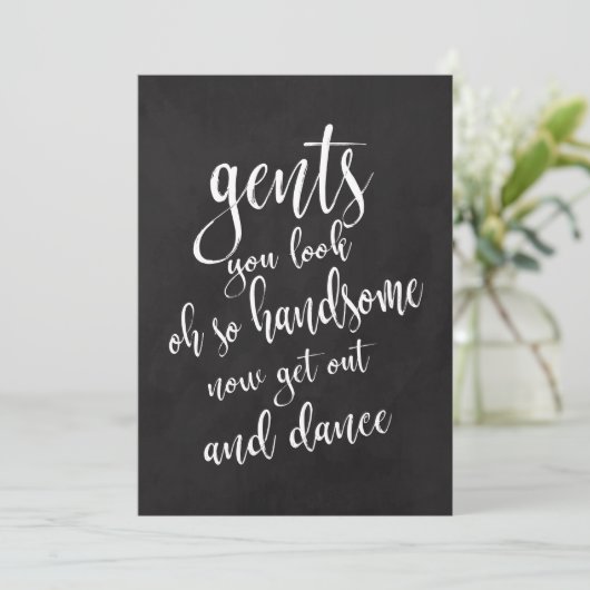 おしゃれな新婦新婦のためのトイレ案内板 招待状 (スタンド正面)