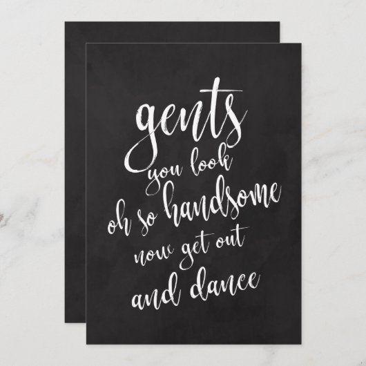 おしゃれな新婦新婦のためのトイレ案内板 招待状 (正面/裏面)