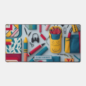 おしゃれな新学期用品 パターン名 ホワイト デスクマット (正面)