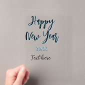 おしゃれな新年のブルーブラックのシンプルな年 アクリル招待状 (インサイチュ (ポータブル))