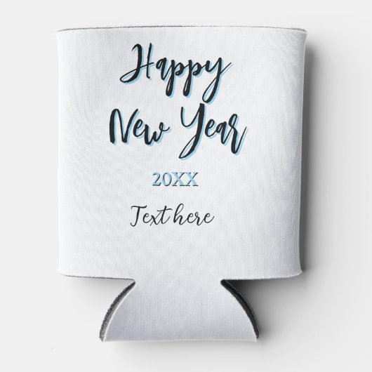 おしゃれな新年のブルーブラックのシンプルな年 缶クーラー (正面)