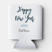 おしゃれな新年のブルーブラックのシンプルな年 缶クーラー (裏面)