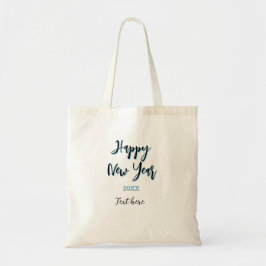 おしゃれな新年のブルーブラックのボールドデザイン トートバッグ