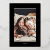 おしゃれな新年の挨拶 モダンな写真 箔シーズンカード (裏面)