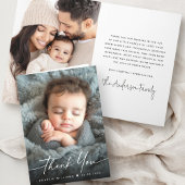 おしゃれな新生児発表写真の感謝メッセージ サンキューカード