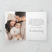 おしゃれな新生児発表写真の感謝メッセージ サンキューカード (内部)