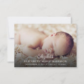 おしゃれな新生児誕生写真カード 招待状 (正面)