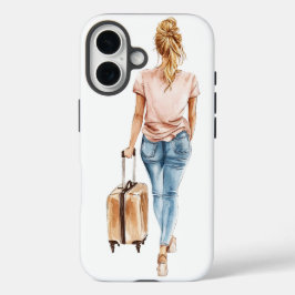 おしゃれな旅行女子のスマホケース iPhone 16ケース