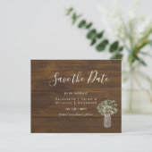 おしゃれな日付を飾る　ナチュラルなギスソフィラ　メイソンジャー (スタンド正面)