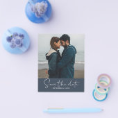 おしゃれな日付保存スクリプト 濃い青の写真 チラシ (シングル)