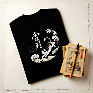 おしゃれな日本雪月猫サッカー選手 トライブレンドTシャツ
