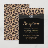 おしゃれな明るいダイヤモンドヒョウ柄のウェディングパーティー 招待状 (正面/裏面)