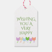 おしゃれな春のチューリップ - イースターの願い ギフトタグ (正面)