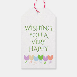 おしゃれな春のチューリップ - イースターの願い ギフトタグ