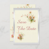 おしゃれな春の花 90歳の誕生日 セーブザデート (正面/裏面)