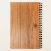 おしゃれな木目調プリントのモダンなロゴ ノートブック (裏面)